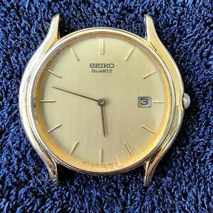 SEIKO Quartz 7N29-7051 Vintage 1970s Gold Plated Date Watch Stainless Back Parts